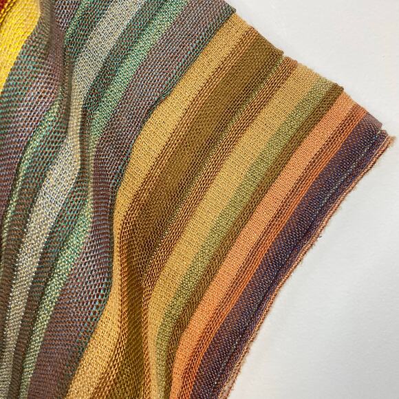 Rhonda Stark Southwestern Italian Acrylic Carnival Stripe Fringe Serape Shawl OS - Picture 4 of 10